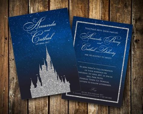 Destination Wedding Etiquette, Disney Wedding Invitations, Wedding Party Songs, Fairy Tale Castle, Pretty Wedding Invitations, Wedding Theme Ideas, Disney Inspired Wedding, Disney Wedding Theme, Tema Disney