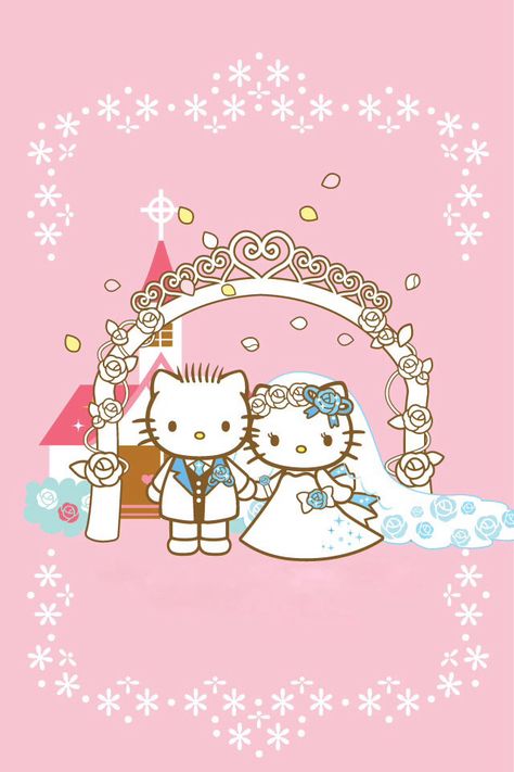 Hello kitty and Dear Daniel married. Kitty Couple, Wedding Cartoon, Hello Kitty Wedding, Sanrio Things, Sanrio Collection, Dear Daniel, Kitty Tattoo, Hello Kitty Imagenes, Charmmy Kitty