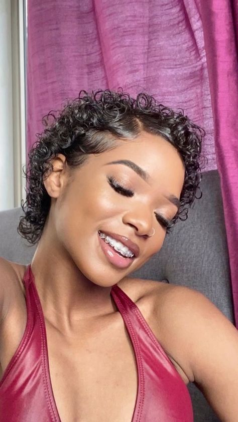 Really Short Wavy Haircuts, Edges With Short Hair, Short Curly Hair Side Part, Curly Hair Big Chop, Hairstyles For Really Short Hair, Big Chop Curly Hair, Big Chop Inspiration, Short Haircuts Curly Hair, Big Chop Styles