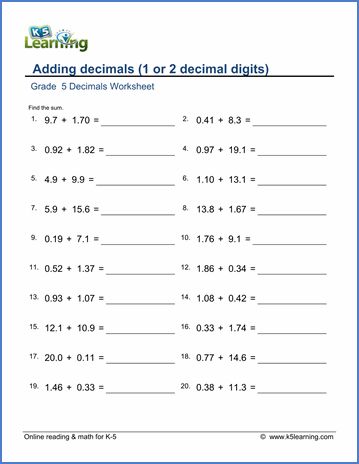 Grade 5 Decimals Worksheet adding decimals (1 or 2 decimal digits) Year 2 Maths Worksheets, Easy Math Worksheets, Math Addition Worksheets, Math Sheets, Mathematics Worksheets, 2nd Grade Math Worksheets, 2nd Grade Worksheets, Printable Math Worksheets, Free Math Worksheets