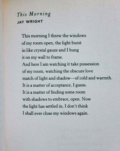 @poetryisnotaluxury posted on Instagram: “This Morning by Jay Wright 💙 #jaywrightpoet from Soulscript: Afro-American Poetry Harlem Moon classic Zenith anthologies Volume 18 of…” • Mar 9, 2021 at 2:47pm UTC Morning Poetry, Morning Poem, American Poetry, Poetic Justice, Aesthetic Words, Poem Quotes, I Love Books, Powerful Words, Poetry Quotes