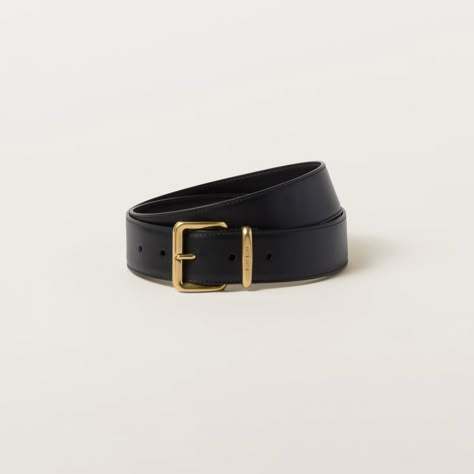 Elegant And Minimalist In Design, This Leather Belt Is Characterized By The Miu Miu Logo That Embellishes The Belt Loop. Miu Miu Belt, Black Waist Belt, Womens Designer Belts, Designer Belts, Black Leather Belt, Engraved Logo, Slingback Pump, Leather Belts, Small Leather Goods