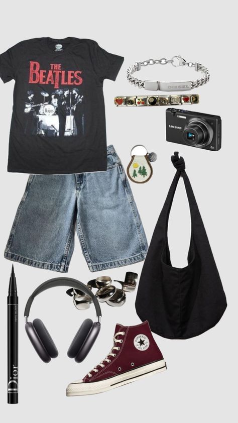 Summer Grunge Outfits 90s Style, Outfits 90s Style, Summer Grunge Outfits, Grunge Outfits 90s, Summer Grunge, Outfits 90s, Outfit Layout, Baggy Clothes, Swaggy Outfits