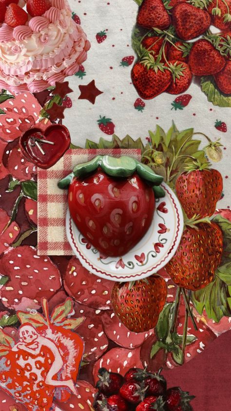 #red #strawberry #redtheme #wallpaper Red Strawberry, Red Wallpaper, Red