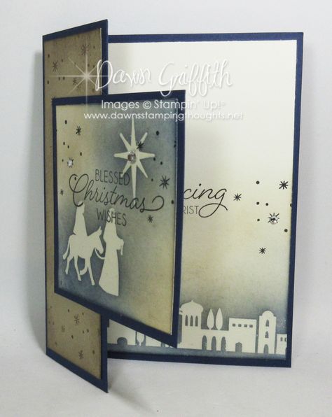 Night in Bethlehem Christmas card - Dawn's Stamping Thoughts Night In Bethlehem, Christmas Car Decorations, Nativity Christmas Cards, Christmas Cars, Cars Decorations, Dawns Stamping Thoughts, Christmas Cards 2017, Bethlehem Christmas, Christmas Cards 2018