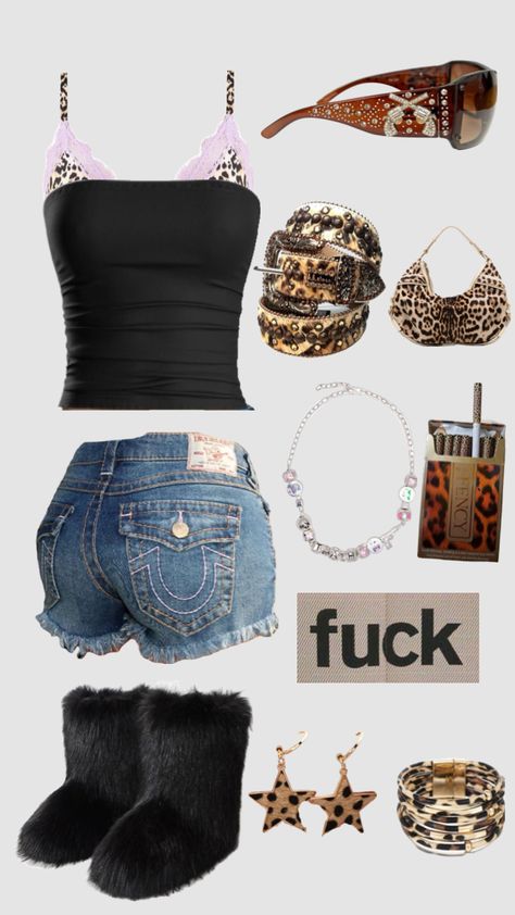 #leopardprint #y2k #trashy #jewels 2000 Outfit, Juicy Couture Clothes, 2000 Clothes, Y2k Trashy, Mcbling Fashion, Trashy Outfits, Scene Outfits, Trashy Y2k, 2000s Fashion Outfits