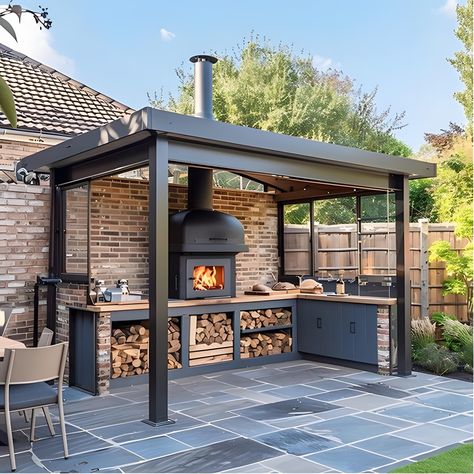 Garden Kitchen Outdoor, Small Outdoor Kitchen, Grill Outdoor, Outdoor Kitchen Plans, Outdoor Bbq Kitchen, Casa Country, Backyard Renovations, Backyard Kitchen, Outdoor Kitchen Patio