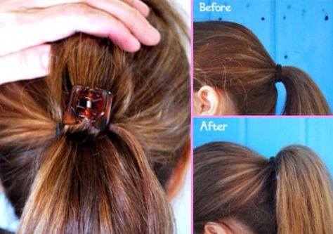 13 HAIRSTYLING HACKS ALL GIRLS SHOULD TRY Groovy Hairstyles, Hairstyle Tricks, Ponytail Trick, Hairstyle Hacks, Quick Curls, Styling Hacks, Ingrown Hair Removal, Hair Tricks, Ponytail Clip