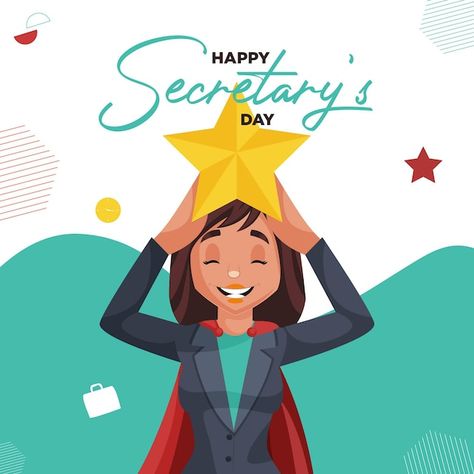 Happy Secretary Day, Secretary's Day, Banner Template Design, Promote Your Business, Happy Day, Banner Design, Design Template, Premium Vector, Graphic Resources