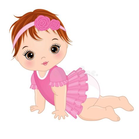 Vector Cute Baby Girl Crawling vector illustration Baby Shower Cake Designs, Birthday Background Design, Baby Gril, Girl Vector, Baby Doll Pattern, Baby Illustration, Crawling Baby