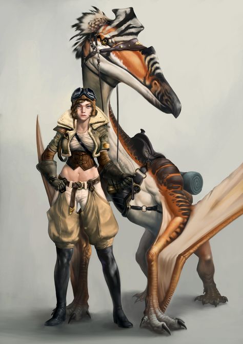 ArtStation - Pterosaur Rider, Bugeon Choi Horizon Walker, People Riding Horses, Dinosaur Rider, Fantasy Dinosaur, Creature Anatomy, Dark Characters, Dinosaur Sketch, Dinosaur Pictures, Ark Survival Evolved