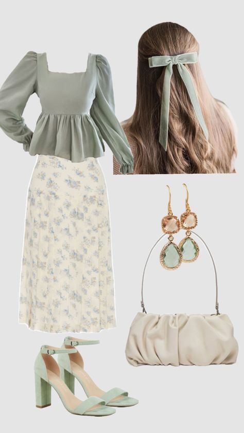 #modestfit #modestfashion #churchoutfit #churchgirl #churchfits #skirts Cute Housewife Outfits, First Meeting Outfit, Grandmacore Outfit, Cottage Outfit, Cloth Aesthetic, Meeting Outfit, Modest Outfit, Modesty Outfits, Church Outfit