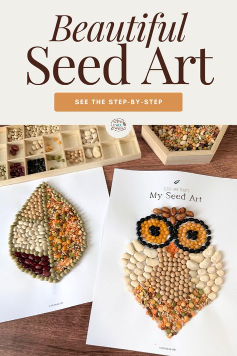 Nature Art Projects For Middle School, Nature Art Lessons, Seed Crafts Preschool, Seed Art Ideas, Indigenous Crafts For Kids, Pumpkin Kids Crafts, Pumpkin Seed Art, Seed Art For Kids, Fall Nature Crafts For Kids