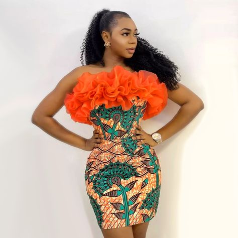 Ankara Short Gown Styles, African American Fashion, Ankara Dress Styles, Tops Dress, Short African Dresses, Afrikaanse Mode, Ankara Dresses, Short Gowns, Tube Top Dress