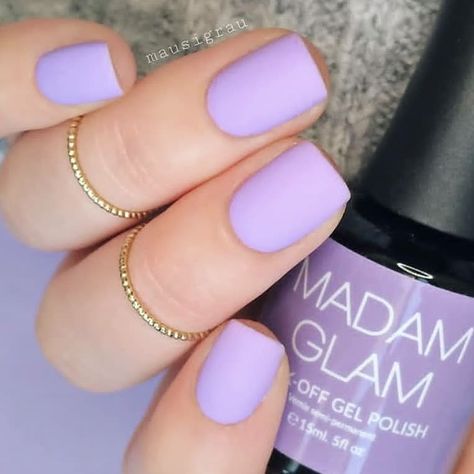 Matte Purple Nails, Ongles Gel Violet, Purple Gel Nails, Nail Art Designs For Beginners, Light Purple Nails, Easy Nail Art Designs, Violet Pastel, Madam Glam, Lilac Nails