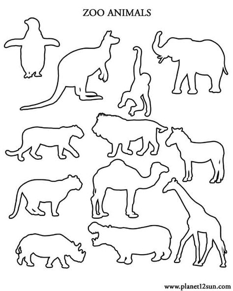 ZOO animals Spelling Kindergarten, Esl Materials, Zoo Animal Coloring Pages, Free Worksheets For Kids, Animal Activities For Kids, Animal Outline, Zoo Theme, Animal Templates, Animal Worksheets