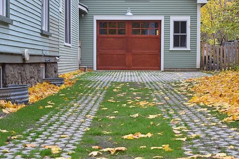 Grass Pavers Driveway, Permeable Pavers Driveways, Driveway Materials, Grass Driveway, Permeable Driveway, Grass Pavers, Modern Driveway, Diy Driveway, Hart House