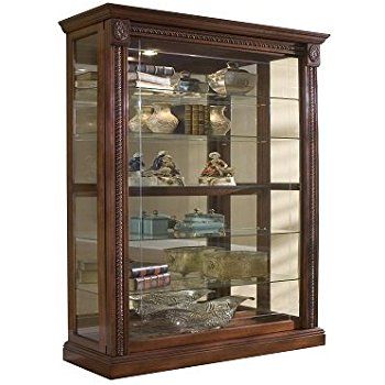 Pulaski Two Way Sliding Door Curio, 43 by 17 by 80-Inch, Medallion Cherry Finish, Brown Pulaski Curio, Curio Cabinet Displays, Corner Curio, Etched Glass Door, Paint Walls, Curio Cabinets, Beige Paint, Glass Cabinets Display, Pulaski Furniture