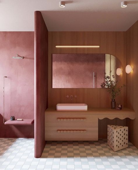 Bold Bathroom, Pink Ideas, Sarah Sherman, Sarah Sherman Samuel, Trendy Furniture, Vanity Design, Bathroom Goals, Amber Interiors, Bathroom Inspo