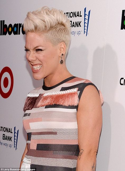 Pink’s Hair, Alecia Moore Hairstyles, P!nk Hair Styles, Pinks Hairstyles Short, P!nk Hairstyles, Pink Singer Hairstyles, Pink's Hair, Pink Haircut, Pixie Undercut