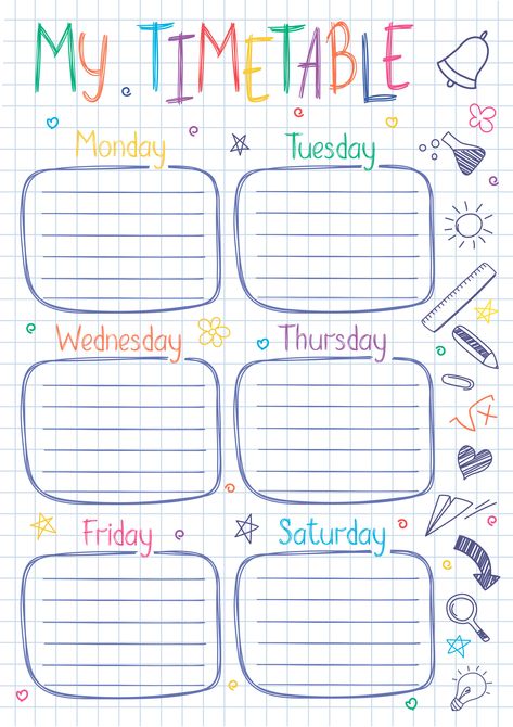 Template Mapel, School Timetable Template, Timetable Design, Lukisan Fesyen, Timetable Template, School Timetable, School Template, Note Writing Paper, Writing Paper Printable