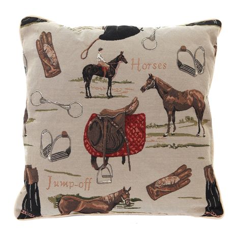 Traditional Cushion Covers, Horse Throw Pillows, Traditional Cushions, Large Throw Pillows, Horse Pillow, Equestrian Decor, Tapestry Cushion, Tapestry Pillow, Garden Pillows