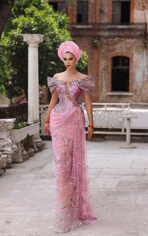 Yoruba Wedding Dress, Elegant Classy Dress, Igbo Wedding Dress, Nigerian Wedding Attire, Dress Elegant Classy, Nigerian Traditional Dresses, Lace Styles For Wedding, Aso Ebi Lace Styles, Nigerian Wedding Dress