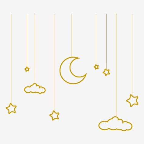 Widget Backgrounds, Adorable Doodles, Hanging Clouds, Gotcha Life, Yellow Cloud, Hanging Stars, Cartoon Clouds, Yellow Moon, Flower Graphic Design