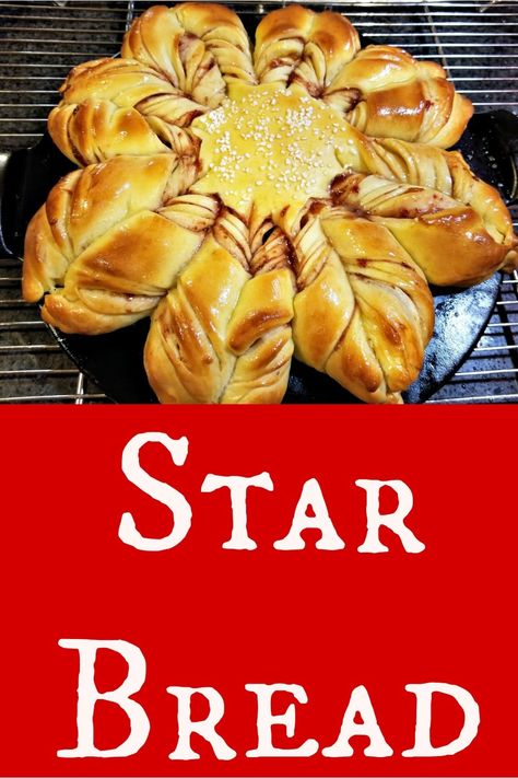 How To Make Star Bread, or Christmas Star Bread or Snowflake Bread Festival Bread, Christmas Star Bread, Snowflake Bread, Vegan Vegetable Recipes, Homemade Breadsticks, Sheet Pan Meals Chicken, Star Bread, Bread Breakfast, Herb Bread