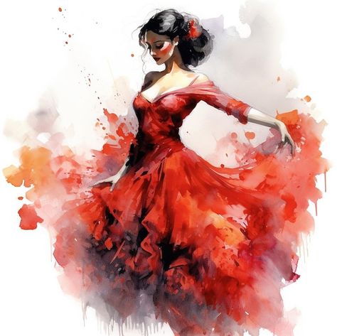 Danseuse De Flamenco à L'aquarelle Avec ... | Premium Photo #Freepik #photo #femme-espagnole #mode-femme #robe-sexy #flamenco Flamenco Aesthetic, Spanish Dancers, Green Prom Dress Long, Dance Drawing, Dancer Drawing, Spanish Dancer, Dancers Art, Flamenco Dancers, Ballet Photography