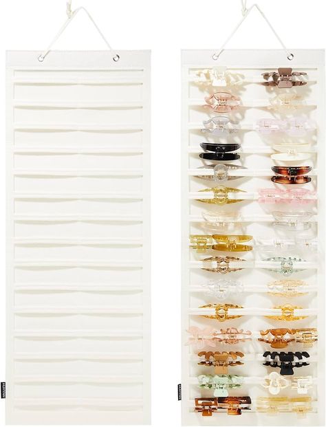 Amazon.com: HUHYNN Hanging Hair Claw Clips Organizer, Claw Clips Organizers and Storage for Women Girls, Hair Claw Clips Holder for Wall, Door, Closet(NO ACCESSORIES INCLUDED) (Pink) : Home & Kitchen Butterfly Clip Storage, Hair Claw Clip Organization, How To Store Hair Claw Clips, How To Organize Hair Claw Clips, Storing Claw Clips, Claw Clip Display Ideas, Hair Claw Storage, How To Store Hair Clips, How To Store Claw Clips