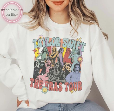 The Eras Tour Vintage Sweatshirt, Taylo Version Sweatshirt, The Eras Tour 2023 Sweatshirt Taylor Swift Clothes, Eras Tour Sweatshirt, Tailor Swift, Eras Tour 2023, Taylor Merch, Taylor Gifts, Taylor Swift Merchandise, Statement Shirts, Photos Of Taylor Swift