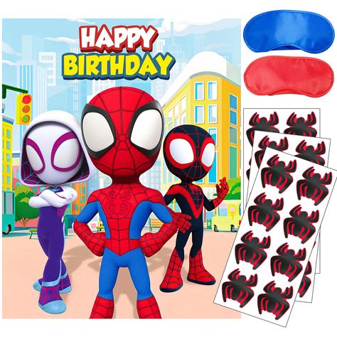 PRICES MAY VARY. Spidey and His Amazing Friends Birthday Decorations, Pin The Spider on Spidey, Spidey Party Games for Boys Girls, Large Poster 24PCS Stickers for Spidey Birthday Party Favors Supplies Spiderman Games For Kids Superhero Party, Spiderman Theme Games, Spiderman Party Games Activities, Spiderman 5th Birthday Party Games, Spider And His Amazing Friends Birthday, Spidey And Friends Birthday Party, Spidey And His Amazing Friends Birthday, Spidey Birthday Party, Friends Birthday Decorations