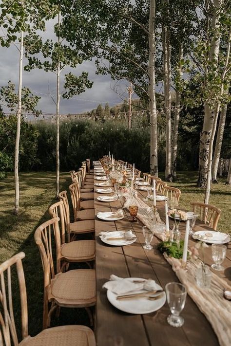 Danielle + Zane’s Aspen, Colorado intimate mountain wedding was something of a fairytale. They included their dogs in their wedding day, embraced the torrential downpour, and soaked up every second of their Maroon Bells wedding day. | backyard wedding reception decor, intimate wedding reception tablescape, Colorado wedding photographer, Sydney Breann Photography Intimate Colorado Wedding, Maroon Bells Wedding, Backyard Wedding Reception Decor, Elopement Tablescape, Mountain Wedding Aesthetic, Mountain Wedding Reception, Mountain Reception, Outdoor Mountain Wedding, Aspen Colorado Wedding