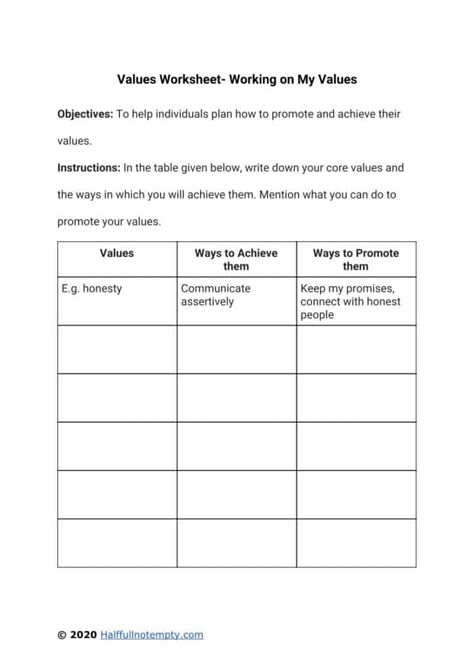 Values And Beliefs Worksheet, Value Clarification Activities, Personal Values Worksheet, Values Inculcation Activities, Priority Worksheet, Core Values Worksheet, Values Activity, Values Activities, Values Clarification