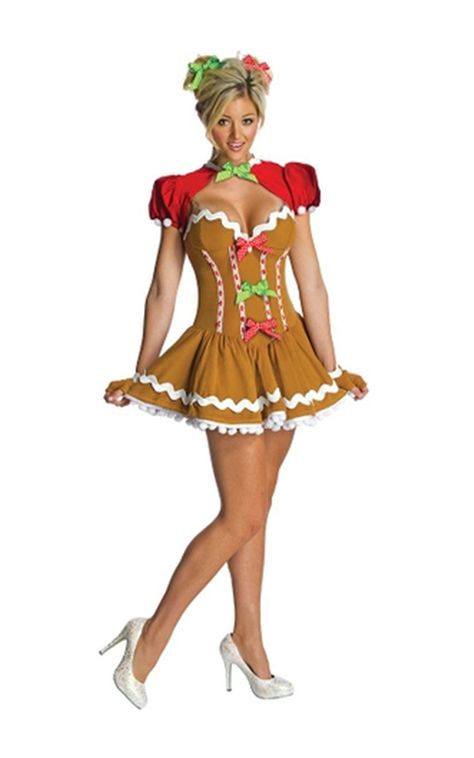 Ginger Bread Adult Christmas Costume - RUBIES Gingerbread Costume, Gingerbread Outfit, Gingerbread Man Costumes, Xmas Costumes, Christmas Dress Up, Ladies Fancy Dress, Womens Fancy Dress, Gingerbread Girl, Funny Costumes