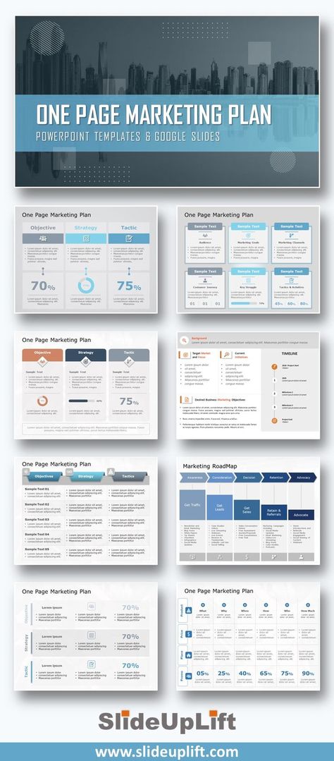 One Page Marketing Plan Templates | SlideUpLift One Page Marketing Plan Template, Marketing Slides Presentation, Marketing Budget Plan, Marketing Strategy Plan Template, Strategy Infographic Design, Marketing Presentation Ideas, 1 Page Marketing Plan, Marketing Analysis Template, Strategy Document Design