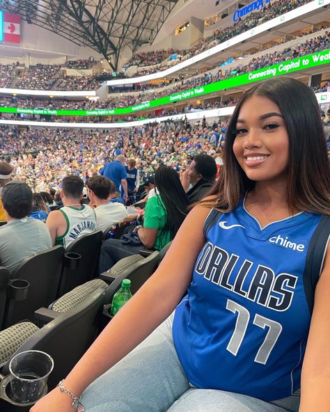 Mavs Game at the American Airlines Center American Airlines Center, Dallas Mavericks, Insta Inspo, American Airlines, Airlines, Dallas, Sports Jersey, Chanel, On Instagram