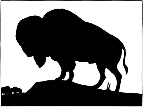 Buffalo Images, Buffalo Clipart, Buffalo Silhouette, Bison Art, Buffalo Art, Wood Badge, The Graphics Fairy, Animal Stencil, Silhouette Clip Art