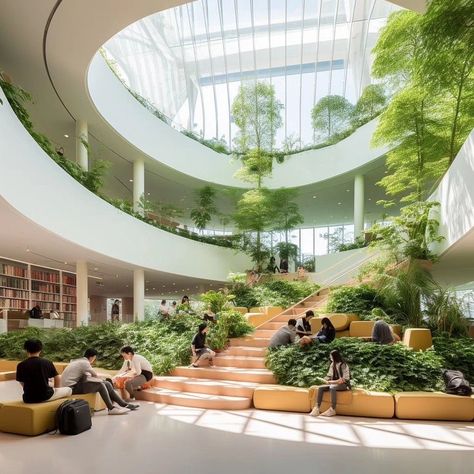 Atrium Design Architecture, Circular Architecture, Shopping Mall Design, Atrium Design, Office Vibes, Mall Design, Mix Use Building, Parametric Architecture, Architecture Building Design