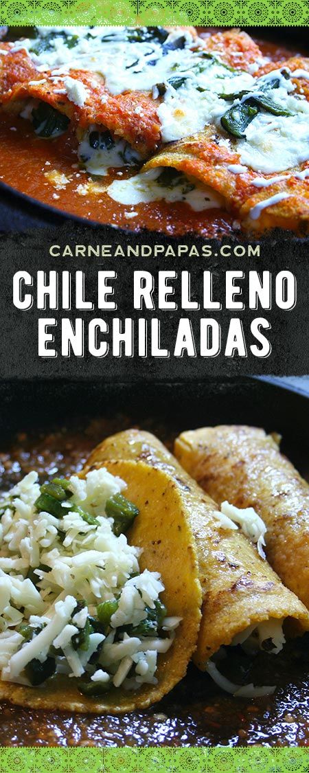 Chile Relleño Enchiladas - Carne and Papas Poblano Enchiladas, Poblano Peppers Stuffed, Roasted Poblano Peppers, Roasted Poblano, Enchiladas Verdes, Poblano Peppers, Chile Relleno, Mexican Cooking, Hispanic Food