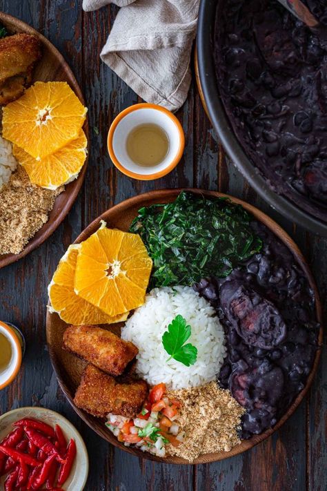 Brazilian Food Aestathic, African Food Photography, Brazilian Dinner, Brazilian Feijoada, Feijoada Recipe, Black Bean Stew, Brazil Food, Brazilian Dishes, Bean Stew