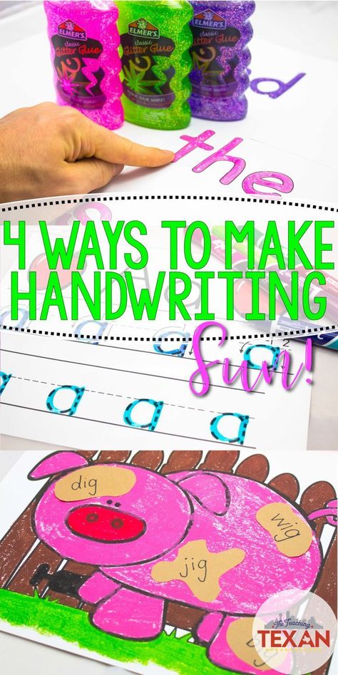 Handwriting Games, Writing Preschool, Fun Handwriting, Writing Classroom, Kindergarten Handwriting, Teaching Handwriting, Kids Handwriting Practice, Handwriting Activities, Handwriting Analysis