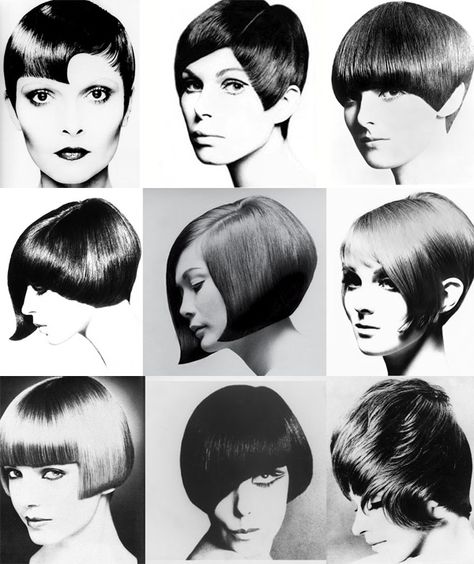 Vidal Sassoon Haircut, Vidal Sassoon Hair Color, 1960s Hair, 60s Hair, Vidal Sassoon, Hair Romance, Mary Quant, 짧은 머리, Retro Hairstyles