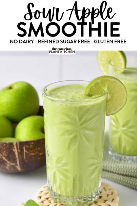 his Sour Apple Smoothie recipe is the perfect green smoothie for green apple lovers with a sweet and tart flavor. Green Apple Smoothie Recipes, Green Apple Recipes, Green Apple Smoothie, Apple Smoothie Recipes, Vegan Smoothie Bowl, Apple Smoothie, Plant Based Yogurt, Sweet Smoothies, Pumpkin Pie Smoothie