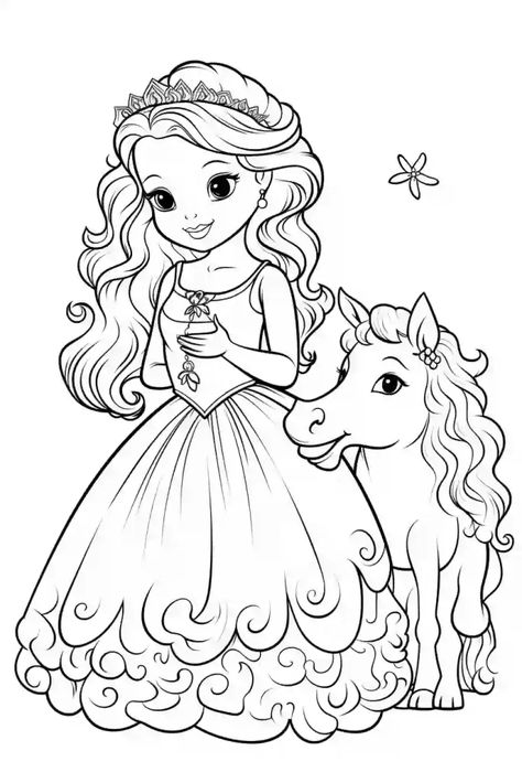 Free Princess Coloring Pages, Princess Coloring Pages For Kids, Disney Coloring Pages Printables, Princess Coloring Sheets, Disney Princess Colors, Disney Princess Coloring Pages, Barbie Coloring Pages, Barbie Coloring, Prințese Disney