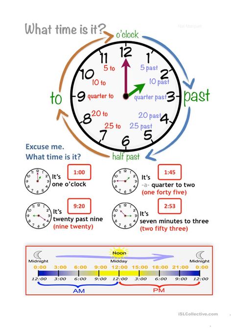 Telling Time Worksheets, Learn To Tell Time, Time Worksheets, What Time Is It, Learning English For Kids, Teaching Time, English Worksheets For Kids, English Language Teaching, English Lessons For Kids