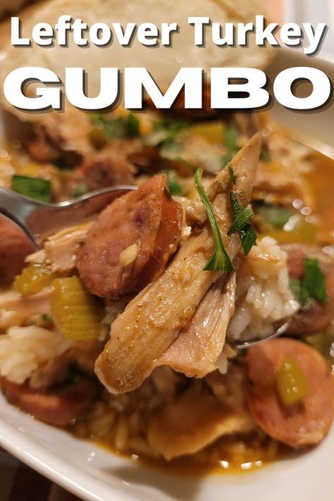 Turkey Gumbo Recipe, Chicken Soup With Dumplings, Turkey Gumbo, Soup With Dumplings, Sausage Shrimp, Turkey Spices, Chicken Dumpling Soup, Shrimp Gumbo, Maple Glazed Carrots