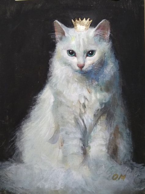 Rennaisance Paintings Art, Animal Pencil Drawings, Cat Acrylic Painting, Cat Portrait Painting, Cat Acrylic, Pencil Drawings Of Animals, Baroque Painting, Art Concepts, Cat Art Illustration