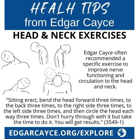 Edgar Cayce, Neck Exercises, Stretching Exercises, Neck Stretches, Head And Neck, Stretching, Health, Design, Nature